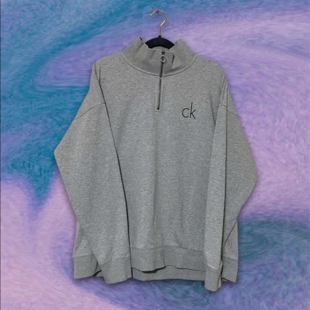 Calvin Klein Jeans Men's Gray Zip-Up Sweater